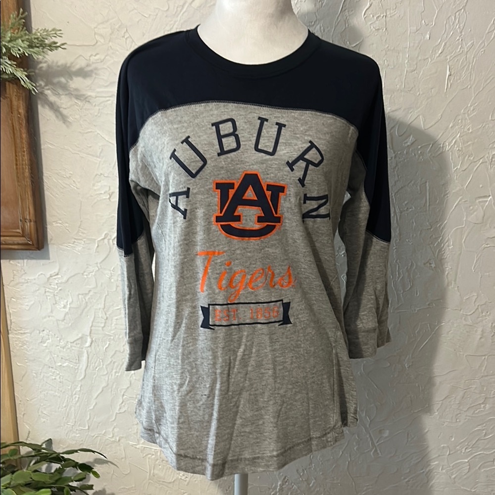 Auburn Tigers Gray and Navy Long Sleeve Shirt